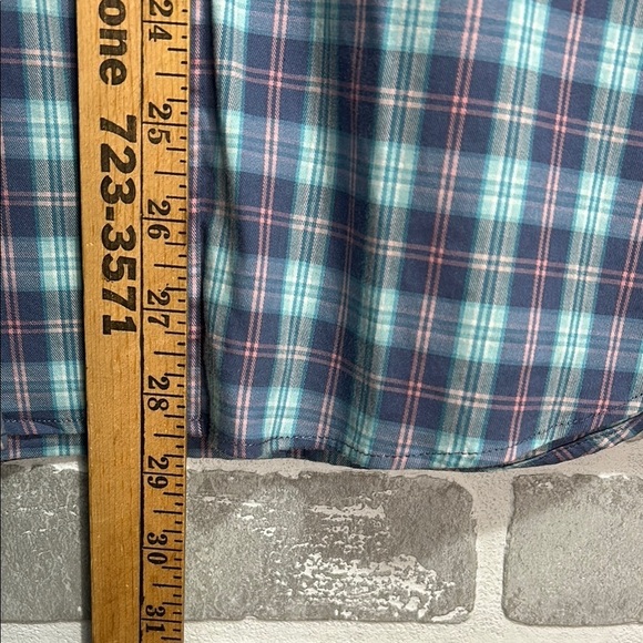 Faherty Blue and Pink Plaid Casual Button Down Shirt Mens‎ - Picture 7 of 9